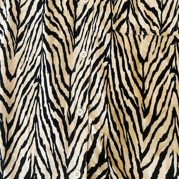 Zebra Print Button-Up Blouse - Picture 2 of 3